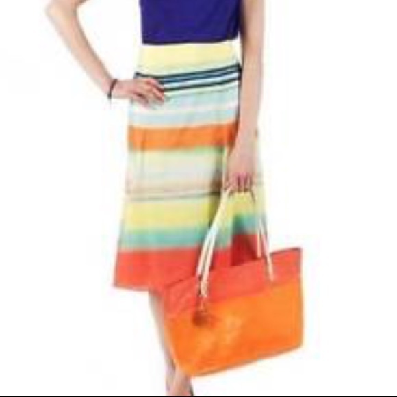 Ted Baker Dresses & Skirts - Ted Baker Striped Sunset Midi Skirt Sz 8
